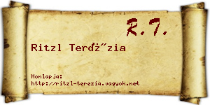 Ritzl Terézia névjegykártya